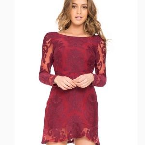 For Love and Lemons Lace Cut- Out Mini Dress